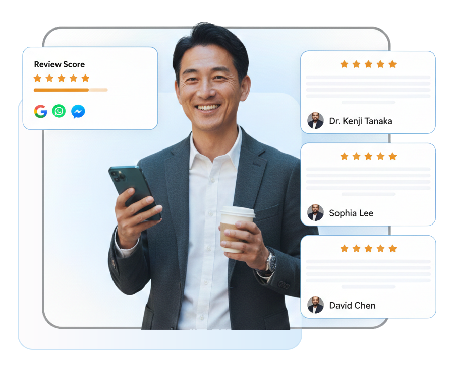 review AI image Person reading review