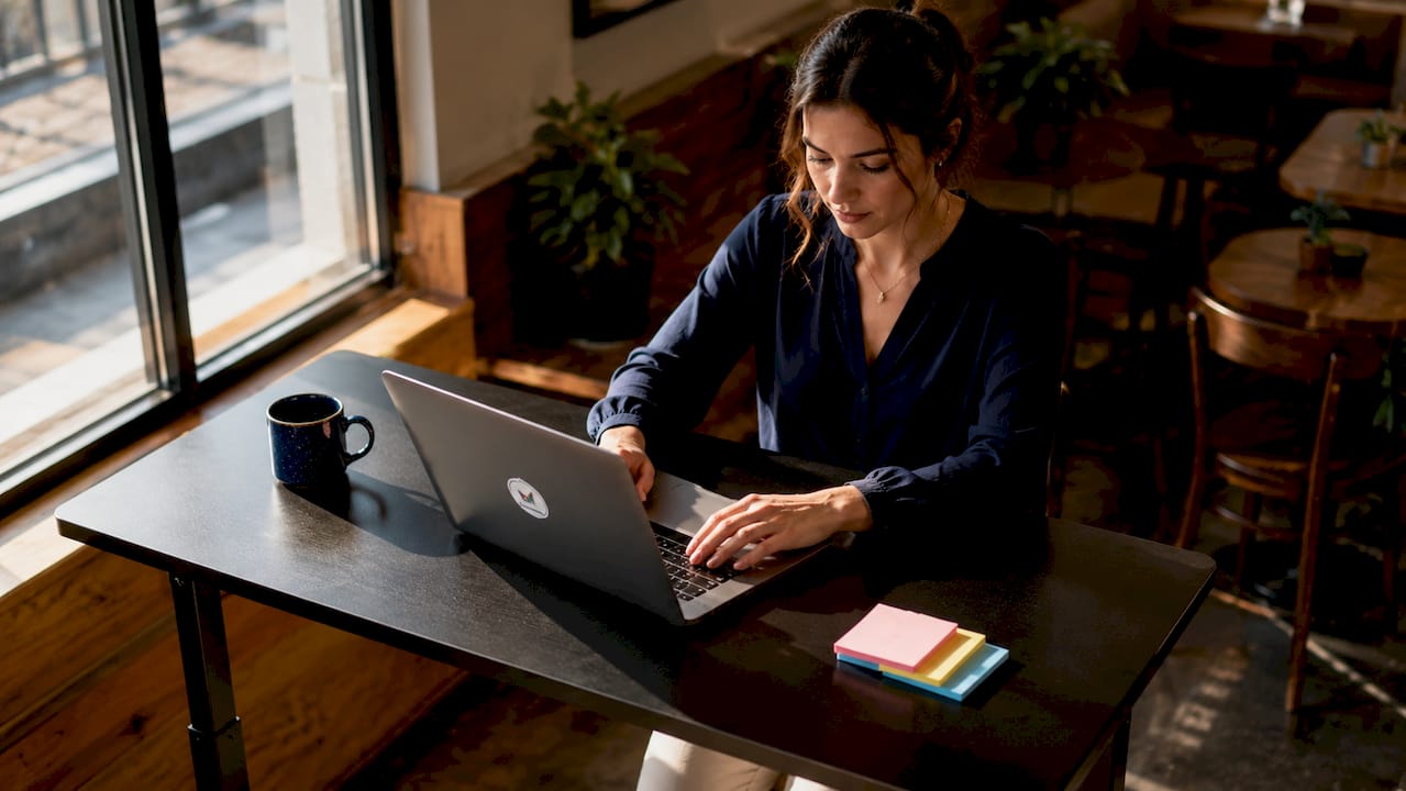 User engaging with automated booking system on laptop
